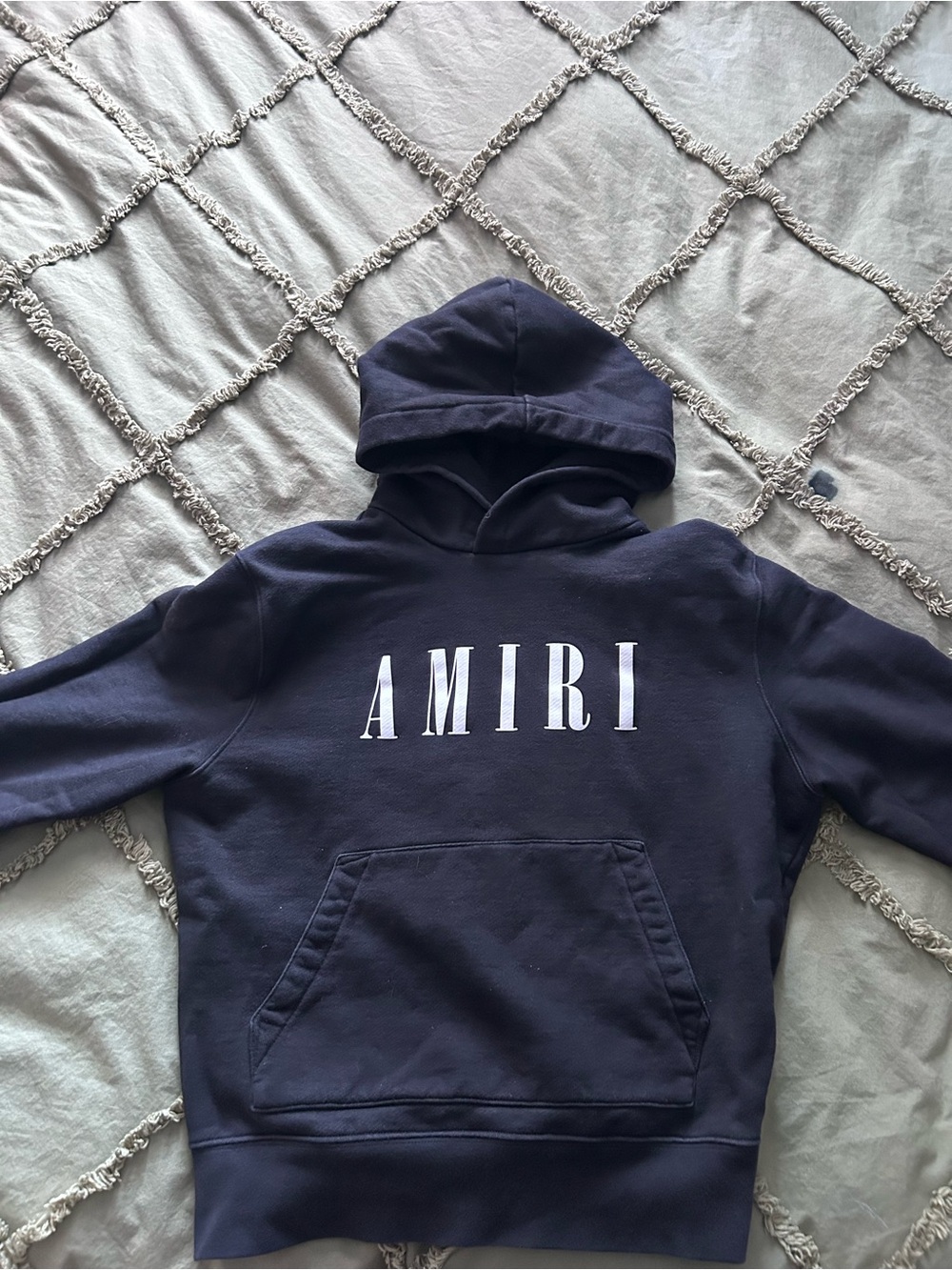 AMIRI Black and White Logo Pullover Hoodie